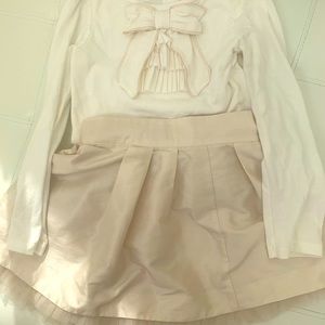 Janie and Jack creme girls top and skirt